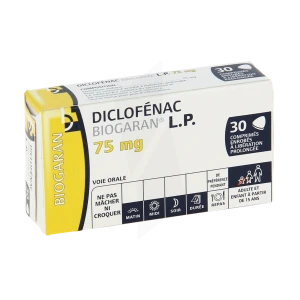 Diclofenac Biogaran Lp 75 Mg, Comprimé Enrobé à Libération Prolongée