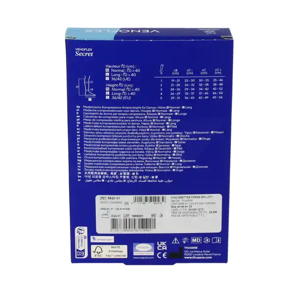 Venoflex Secret 2 Chaussette Femme Beige Doré Taille 4n+