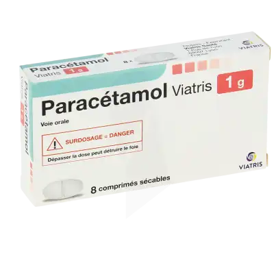 Paracetamol Viatris 1000 Mg, Comprimé Sécable à Paris