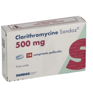 Clarithromycine Sandoz 500 Mg, Comprimé Pelliculé