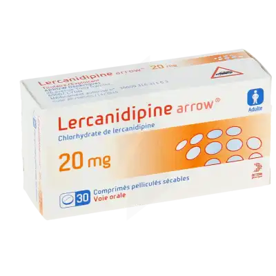 Lercanidipine Arrow 20 Mg, Comprimé Pelliculé Sécable à VILLERS-LE-LAC