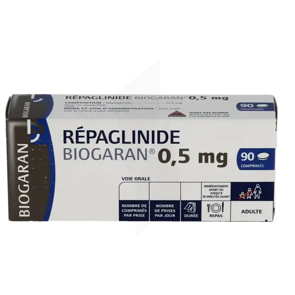 Repaglinide Biogaran 0,5 Mg, Comprimé