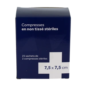 Mefra Compr Non Tissé Stérile 7,5x7,5cm 25sach/2