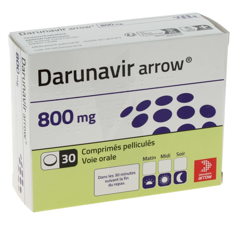 Darunavir Arrow 800 Mg, Comprimé Pelliculé