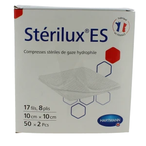 Sterilux Es Compr Gaze StÉrile 10x10cm 50sach/2