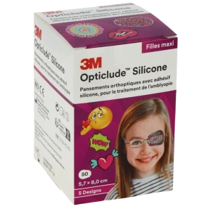 Opticlude Design Girl Pans Orthoptique Silicone Maxi 5,7x8cm B/50