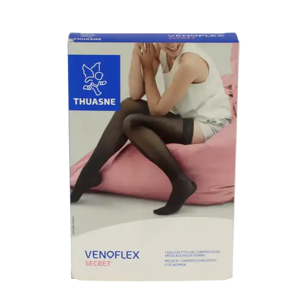Thuasne Venoflex Secret 2 Chaussette Femme Beige Doré T2l-