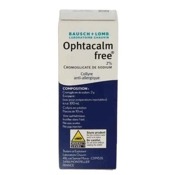 Ophtacalmfree 2 %, Collyre En Solution