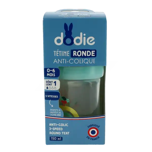 Dodie Initiation+ Biberon TÉtine 3vitesses DÉbit 1 Lagoon Valentin 150ml