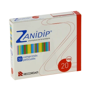 Zanidip 20 Mg, Comprimé Pelliculé