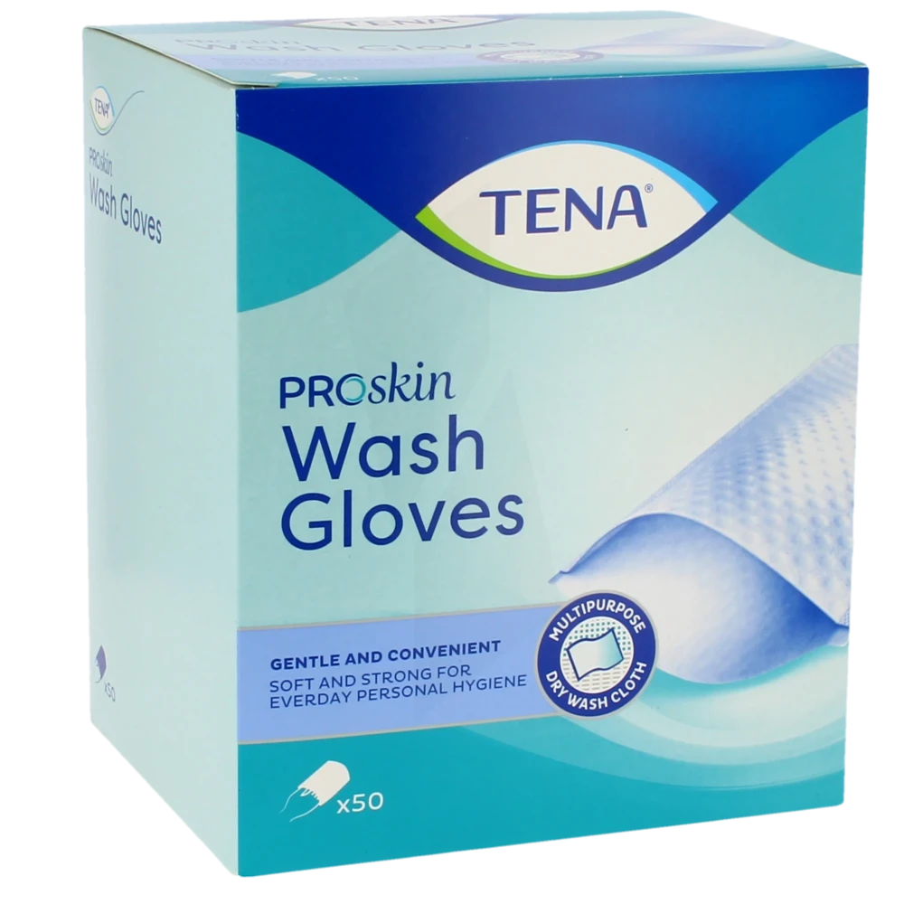 Tena Wet Wash Glove Gant Jetable Soft & Strong B/12