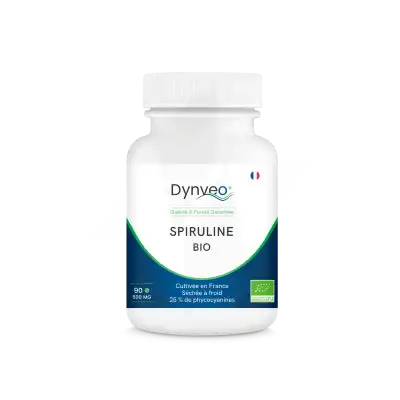 Dynveo SPIRULINE Bio Française 90 comprimés de 500mg titrage > 25% phycocyanine