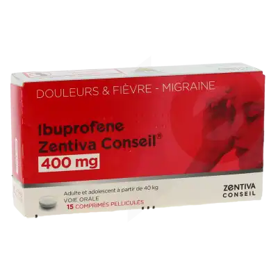 IBUPROFENE ZENTIVA CONSEIL 400 mg, comprimé pelliculé