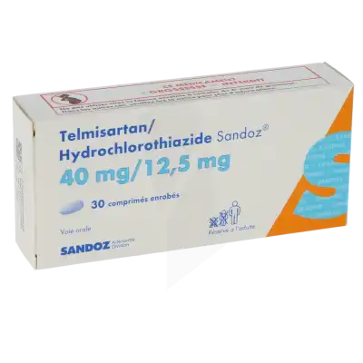 TELMISARTAN/HYDROCHLOROTHIAZIDE SANDOZ 40 mg/12,5 mg, comprimé enrobé