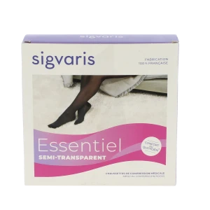 Sigvaris Essentiel Diaphane Semi-transparent Chaussette Classe 2 Femme Noir Long Xl