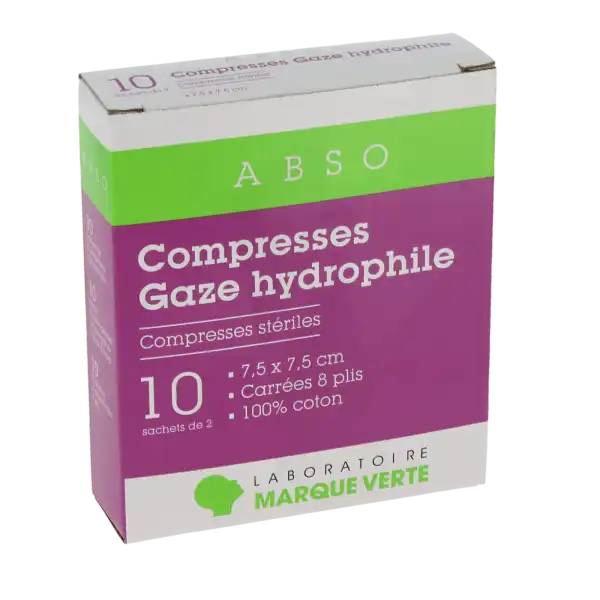 Santé Verte Abso Compresses Gaze 7,5x7,5