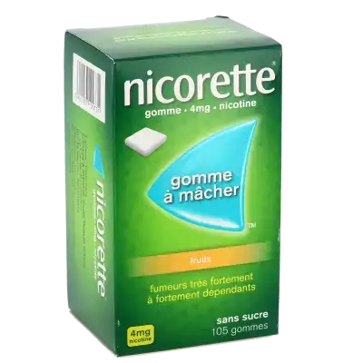 Nicorette Fruits 4 Mg Sans Sucre, Gomme à Mâcher Médicamenteuse édulcorée Au Xylitol Et à L'acésulfame Potassique à Angers