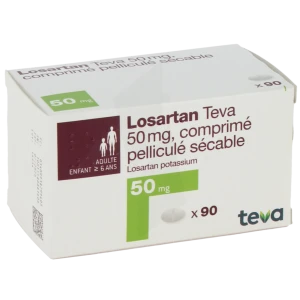 Losartan Teva 50 Mg, Comprimé Pelliculé Sécable