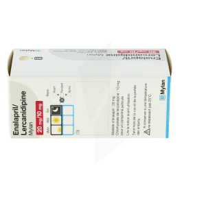 Enalapril/lercanidipine Viatris 20 Mg/10 Mg, Comprimé Pelliculé