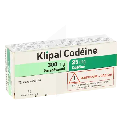 PARACETAMOL/CODEINE PIERRE FABRE 300 mg/25 mg, comprimé