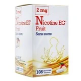Nicotine Eg 2 Mg Gomme à Mâcher Médicamenteuse Sans Sucre Fruit édulcorée à L'acésulfame Potassique Et Saccharine Plq/108