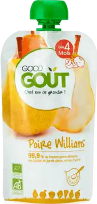 Good Goût Alimentation Infantile Poire Williams Gourde/120g à Saint-Maximin