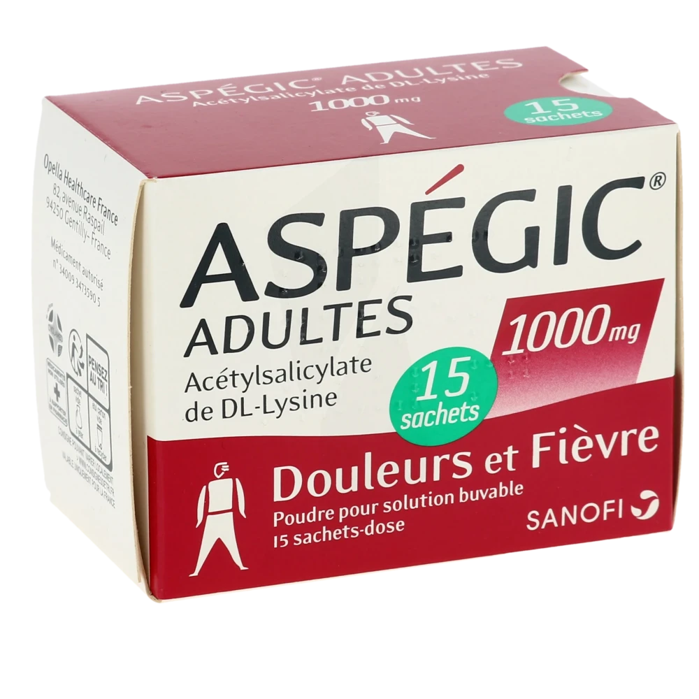 Aspegic Adultes 1000 Mg, Poudre Pour Solution Buvable En Sachet-dose