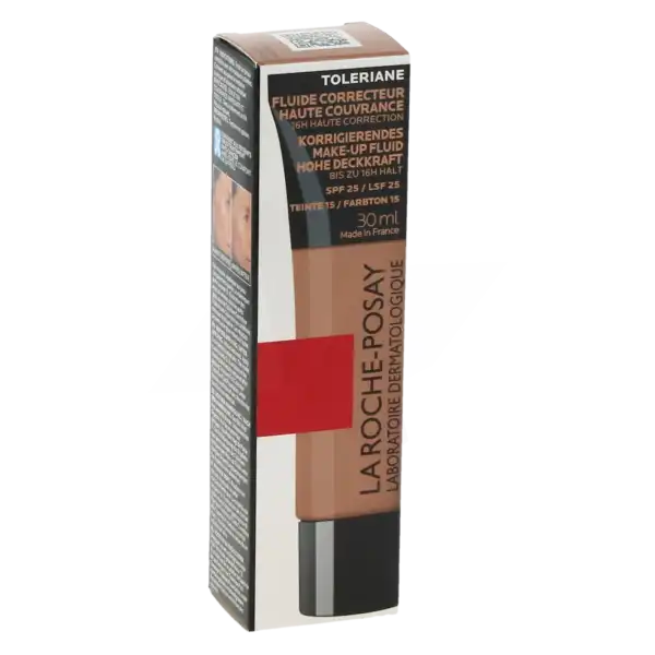 La Roche Posay Toleriane Fluide Correcteur Haute Couvrance 16h Haute Correction Spf25 Teinte N°15 Tube/30ml