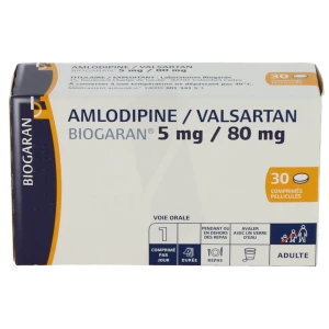 Amlodipine/valsartan Biogaran 5 Mg/80 Mg, Comprimé Pelliculé