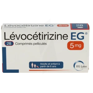 Levocetirizine Eg 5 Mg, Comprimé Pelliculé