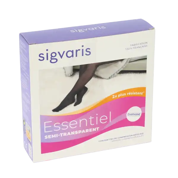 Sigvaris Essentiel Semi-transparent Chaussettes Po Femme Classe 2 Dune Large Normal