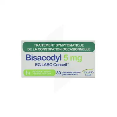 Bisacodyl Eg Labo Conseil 5 Mg Comprimés Enrobés Gastro-résistant Plq Pvc/alu/30 à Bordeaux