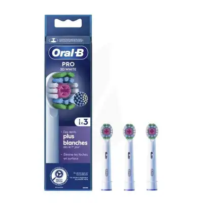 Oral B Pro 3d White Brossette Blister/3 à Touques