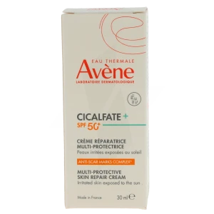 Avène Eau Thermale Cicalfate + Spf50 + Crème Réparatrice Mutlti-protectrice Flacon Pompe De 30 Ml