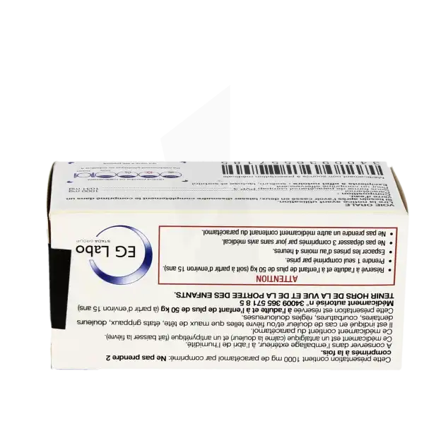 Paracetamol Eg 1000 Mg, Comprimé Effervescent Sécable