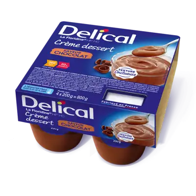Delical Crème La Floridine HP HC Nutriment Chocolat 4Pots/125g