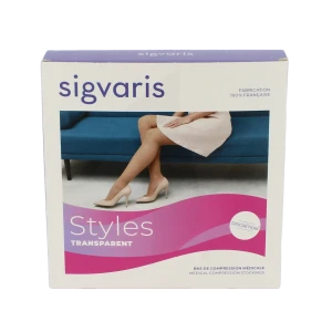 Sigvaris Styles Transparent Bas Auto-fixants  Femme Classe 2 Beige 130 Small Normal