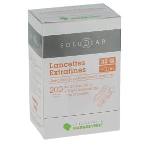 Soludiab Lancettes Extrafines 32g  Boîte De 100