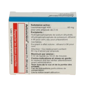 Aetoxisclerol 3% (60 Mg/2 Ml), Solution Injectable