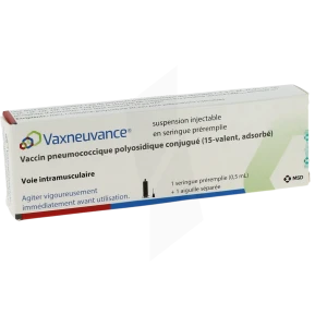 Vaxneuvance, Suspension Injectable En Seringue Préremplie.vaccin Pneumococcique Polyosidique Conjugué (15-valent, Adsorbé)
