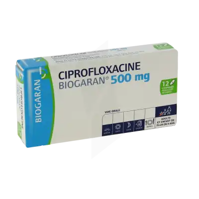 CIPROFLOXACINE BIOGARAN 500 mg, comprimé pelliculé sécable