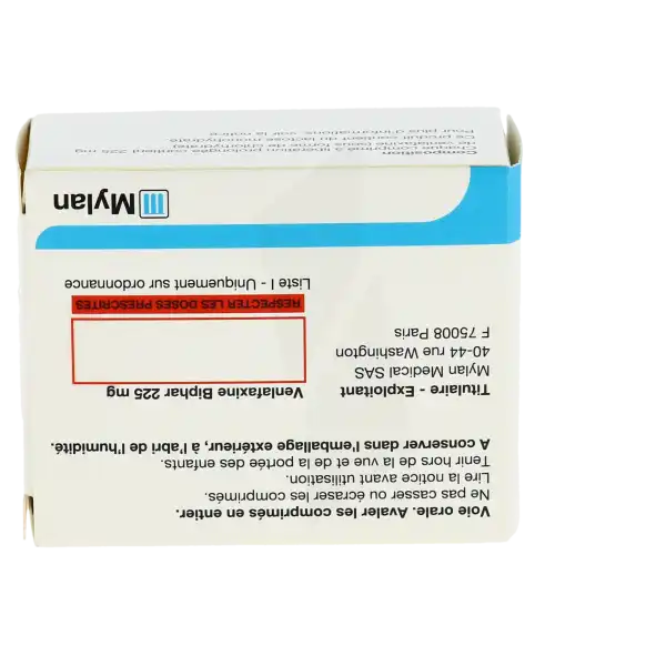 Venlafaxine Biphar 225 Mg, Comprimé à Libération Prolongée