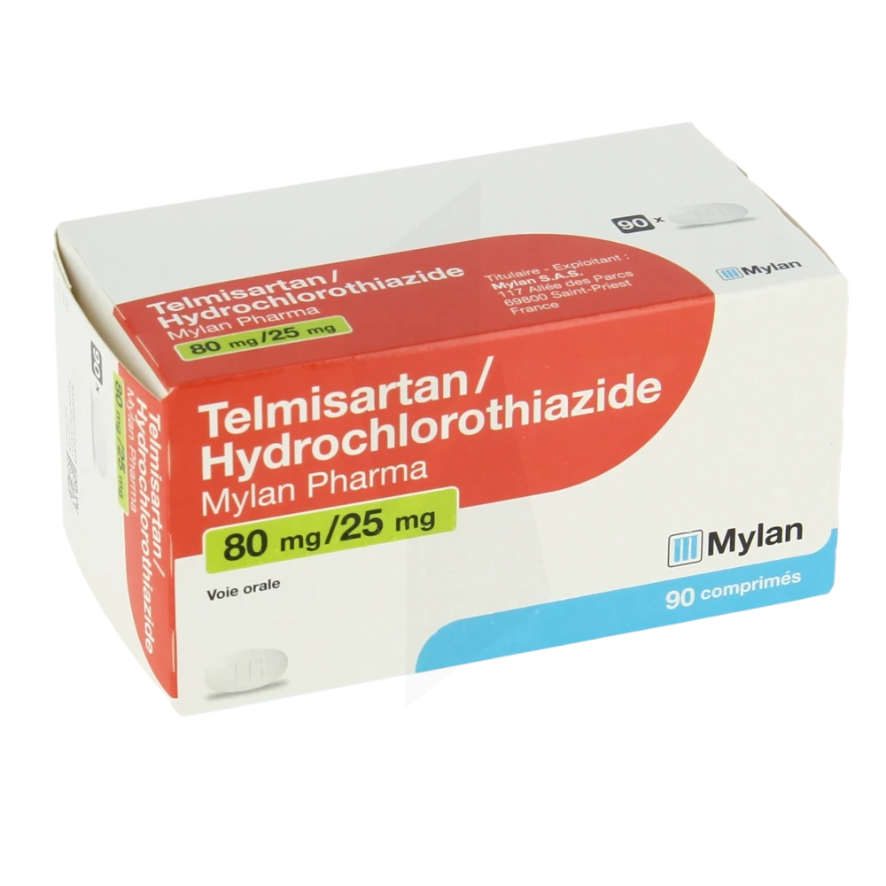 Telmisartan/hydrochlorothiazide Viatris 80 Mg/25 Mg, Comprimé