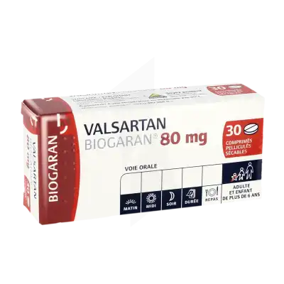 Valsartan Biogaran 80 Mg, Comprimé Pelliculé Sécable à LE LAVANDOU