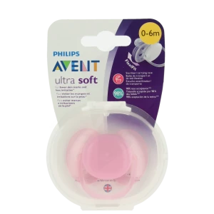 Avent Sucette Ultra Douce Silicone 0-6mois Girl B/1