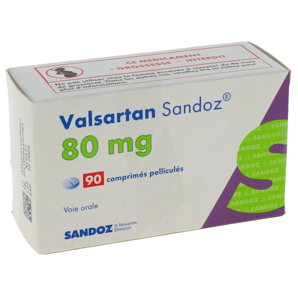 Valsartan Sandoz 80 Mg, Comprimé Pelliculé