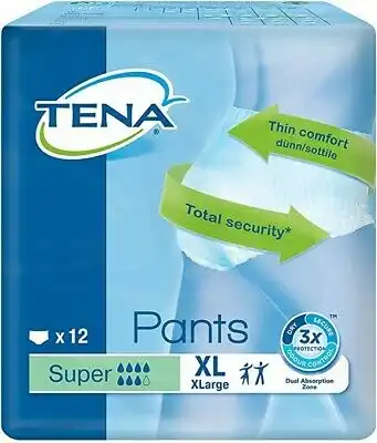 Tena Pants Super Slip Absorbant Incontinence Urinaire Extra Large Sachet/12