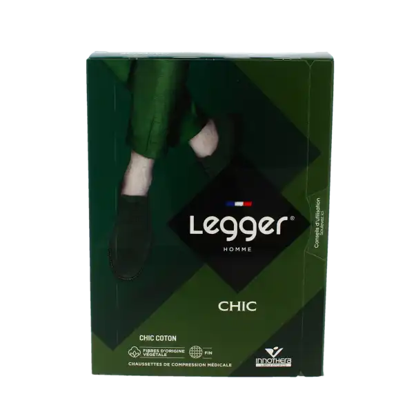 Legger Chic Coton 2 Chaussette Homme Noir T1n