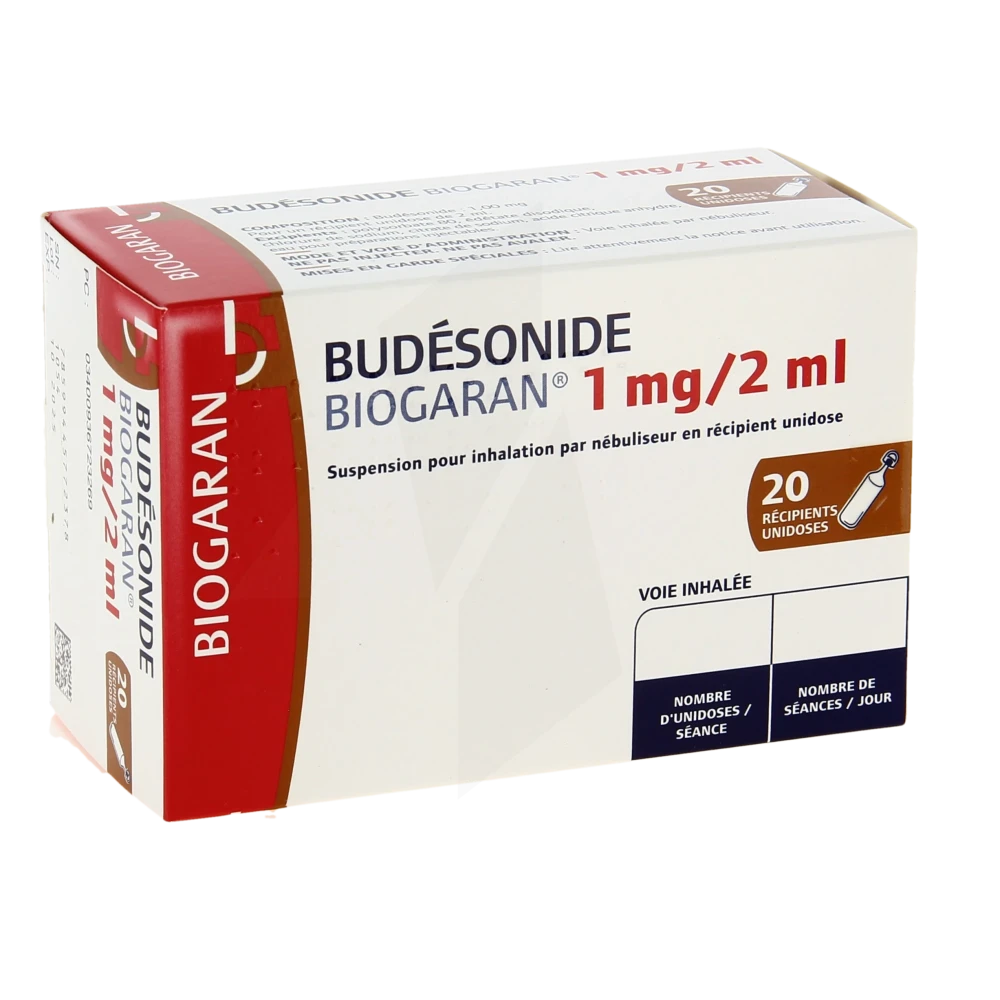 Budesonide Biogaran 1 Mg/2 Ml, Suspension Pour Inhalation Par Nébuliseur En Récipient Unidose