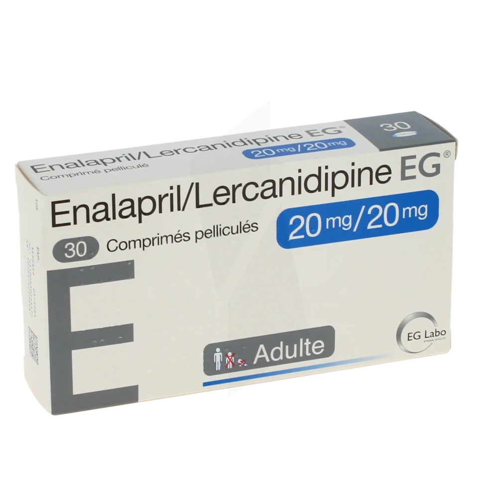 Enalapril/lercanidipine Eg 20 Mg/20 Mg, Comprimé Pelliculé